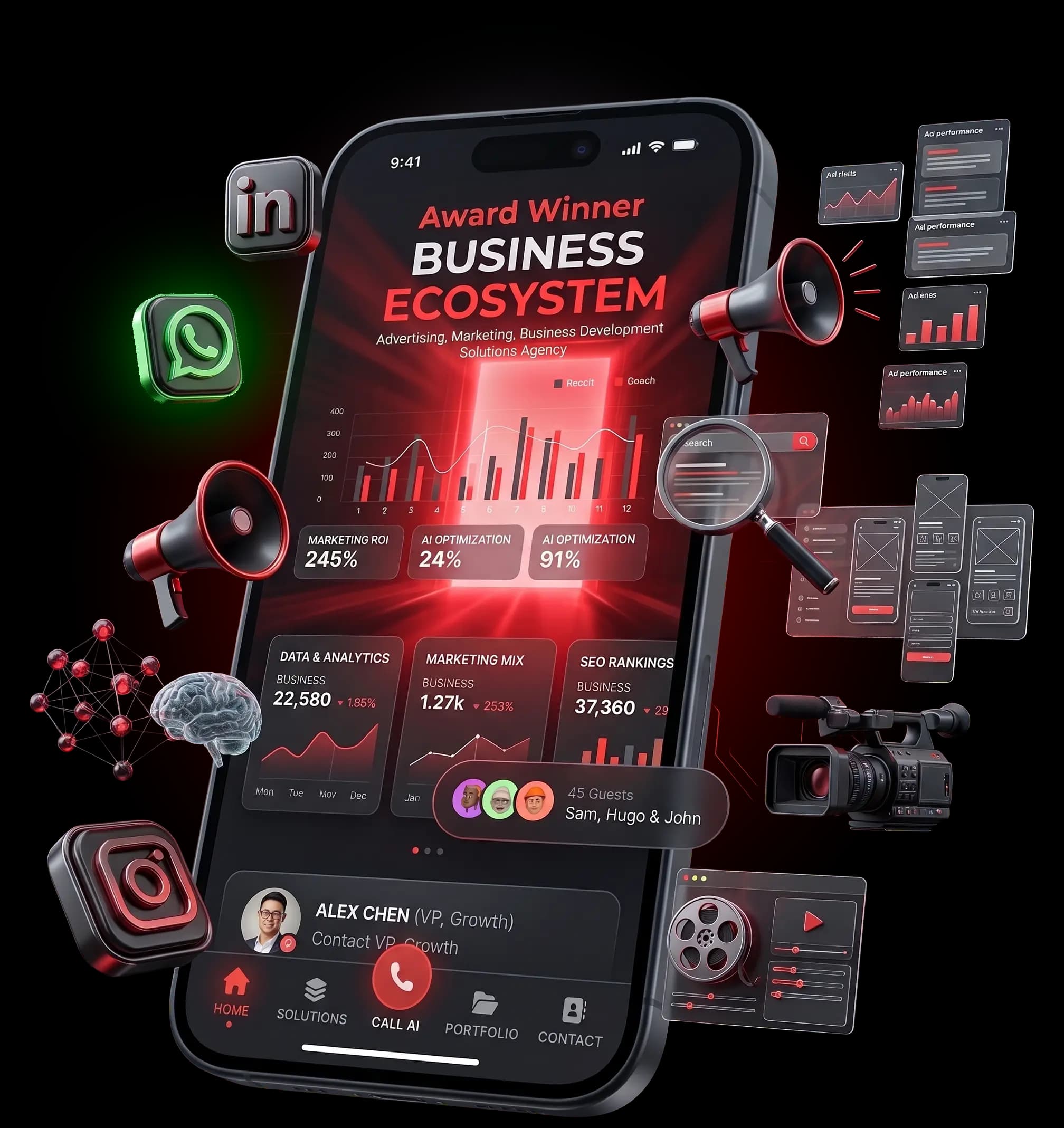 HiT Land Business Ecosystem — integrated marketing, AI, and growth platform